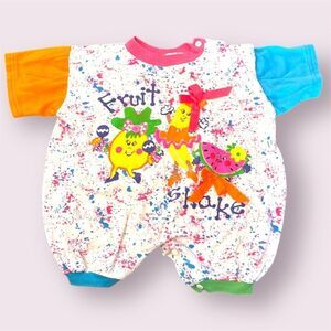 JOGGLES Vintage 90s Neon Fruit Romper